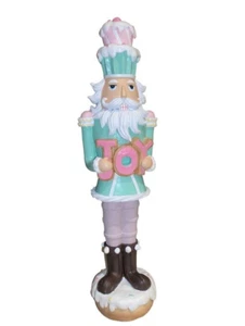Christmas Pastel Green Pink JOY Cupcake 16" NUTCRACKER Resin Sprinkles Decor NEW - Picture 1 of 6