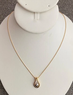 MIRAR--- COLLAR COLGANTE DE DIAMANTES ORO AMARILLO Y BLANCO 14K, APROX. 16 3/4" LONGITUD Foto 1 de 4