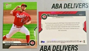 2020 Topps Now PCA-7 Trevor Bauer NL Pitcher Players Choice Award SP /219