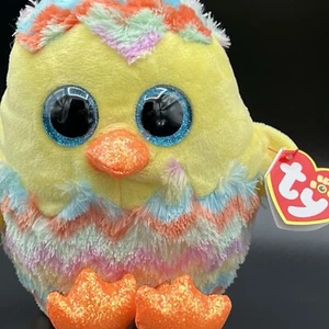 Ty Beanie Boos CORWIN Easter Chick in Colorful Decorated Egg Plush 6 inches NWT - Picture 1 of 8