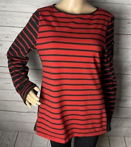 Ralph Lauren Chaps Shirt Large Red Black Striped Long Sleeve Casual Cotton Blend - Picture 1 of 14