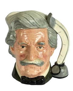 Großer Royal Doulton Toby Becher Krug Mark Twain 80er England D6404 Federgriff 7' - Bild 1 von 4