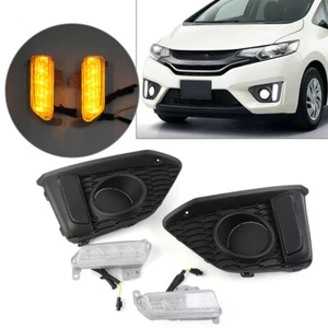 LED Day Running Light DRL Turn Signal Fog Lamp Assembly For Honda Fit Jazz 14-17 - Picture 1 of 15