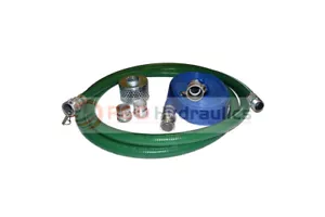 Manguera de succión estándar de PVC verde | 2" x 20' | Kit convencional 100' de descarga azul - Imagen 1 de 5