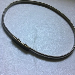 VTG 60s Stainless Stretch Chain Snake Belt Stylish Brass Rectangle Buckle 36"L - Picture 1 of 6