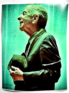 SIGNED PREVIOUSLY UNPUBLISHED PHOTO OF LEONARD COHEN IN CONCERT 5/10 - 11X14"