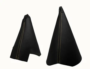 KIA RIO (2000-2005) Soufflet Levier De Vitesse et Frein Cuir - Couture Beige - Picture 1 of 1