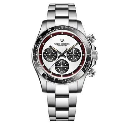 🏎️ - Orologio Cronografo Pagani Design Uomo Quarzo Paul Newman PD 1676 Bianco - Immagine 1 di 4