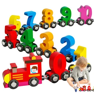 Magnetic Wooden Train Toy Educational Toys Number Trains Learning Activities - Picture 1 of 12