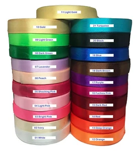 22 Metres Single Sided Satin Ribbon Roll 15mm 5/8" Width - Buy 2 & More Save 25% - Picture 1 of 22