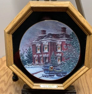 Ben Richmond Oak Framed Collector Plate Country Christmas Limited Ed Lake Erie - Picture 1 of 9