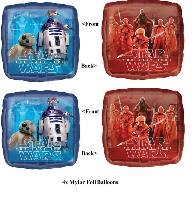 4 x 18" Star Wars The Last Jedi Foil Mylar Balloon Party Supplies - Image 1 of 4