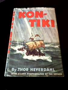 KON TIKI by Thor Heyerdahl First Edition Hardcover 1950 Antiquarian - Picture 1 of 11