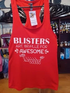 Blisters are Braille for Awesome Women's Cut Dragon Boat Kayak SUP Paddle Sports - Picture 1 of 2