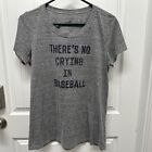 T-shirt hybride There's No Crying in Baseball A League of their Own Gray