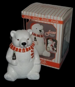 FRASCO DE GALLETAS DE OSO NAVIDEÑO COCA COLA DE COLECCIÓN (SIN ADORNO) - 1996 - SIN USAR Y EN CAJA - Imagen 1 de 4