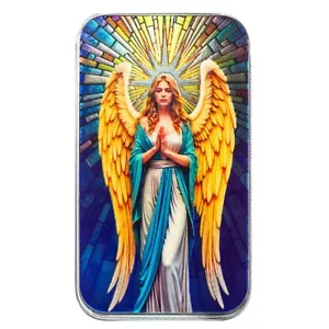 1 oz .999 COLOR ANGEL - STAR OF BETHLEHEM - Silver Bar BU Scottsdale IN STOCK - Picture 1 of 4