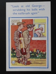 Golf Theme LOOK AT OLD GEORGE SCRUBBING HIS BALLS WITH THE NAILBRUSH - by H.Lime - Picture 1 of 2