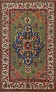 Authentic Kazak Pakistan Handmade Rug Traditional Design Wool Craftsmanship 7x10 - Picture 1 of 21