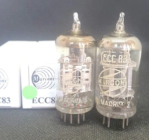 2 Marconi Silver Plate, ECC83 tube 12AX7 / 7025 röhre, hifi, valvola - Picture 1 of 11