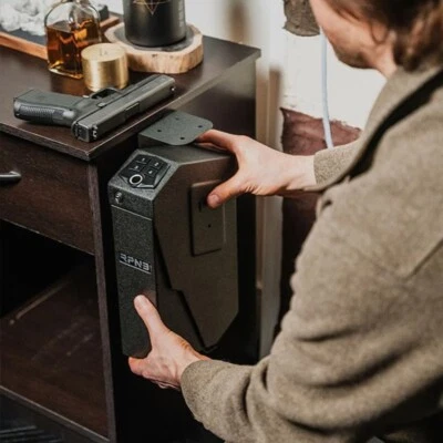 Caja fuerte para armas montada en RPNB, caja fuerte para armas certificada por el DOJ de California, tapa abierta automática inteligente Foto 1 de 4