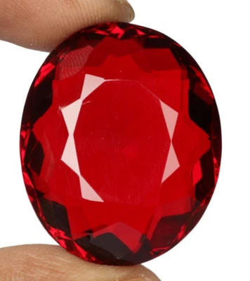 Large Red Topaz 77.35 Ct. Oval Faceted Cut Loose Gemstone for Ring & Pendant - Image 1 of 4