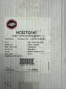 Carrier HC52TQ145 - 115V, 1ph, 1HP, 1075 rpm, 5spd Motor (NEW) - Picture 1 of 1