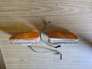 1967 1968 1969 Ford Truck Grill Turn Signal Lights Housings Pair 67 68 69 - Picture 1 of 2