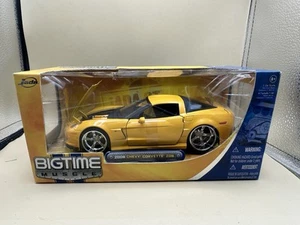 Dub City 2006 Chevrolet Corvette Z06 Yellow 1/24 Diecast Model Car by Jada toys - Picture 1 of 4