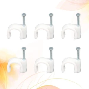 100 PCS 10 mm Plastikstahlnagellinie Schnalle Kabel Organizer Kabeldrahtklammern - Bild 1 von 11