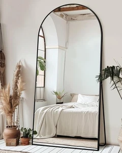 Full Length Mirror with Stand, 76"x34" Arched Full Body Mirror, Large Stand U... - Picture 1 of 8
