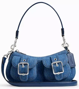 Bolso Bandolera/Hombro Coach CAK44 Ashton Nuevo con Etiquetas en Denim INDIGO y Cuero Liso - Imagen 1 de 24