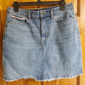 Tommy Hilfiger Mujer Falda Talla 10 Azul Denim Bolsillo Costuras - Imagen 1 de 9