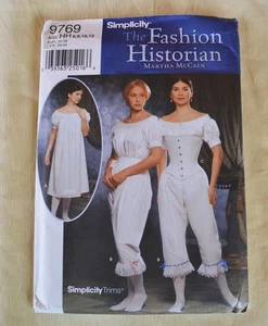 Simplicity #9769 Size HH 6 8 10 12 Authentic Civil War Undergarments Cut & Uncut - Picture 1 of 12