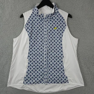 Magnolia Lane Tech Vest Womens XL White Blue Masters Augusta Reversible Golf - Picture 1 of 14
