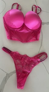Victoria’s Secret VERY SEXY Shine Strap Bra & Panty Set Pink 34DD/Medium NWT - Picture 1 of 3