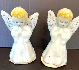 Gurley Candles Blue Praying christmas Angels Vintage 5” Glitter Wings lot 2 - Picture 1 of 8