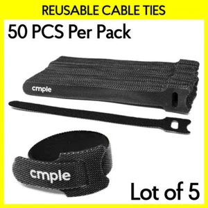 250PCS 6" Sticky Cable Straps Reusable Nylon Hook Loop Wire Ties Cable Organizer - Picture 1 of 6