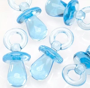 Drop, 100 Acrylic Transparent Blue Baby 12x22mm Pacifier Charms * - Picture 1 of 2