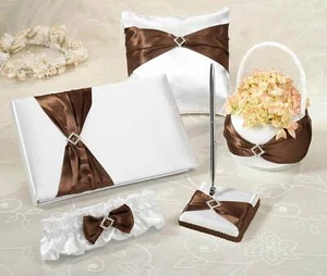 Brown Satin Wedding Set - Picture 1 of 3