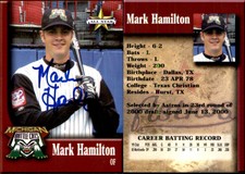 Mark Hamilton Signed 2001 Michigan Battle Cats #NNO Card Auto
