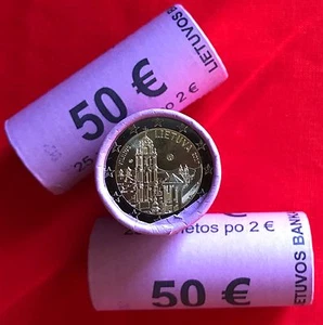 WHOLESALE (1 roll = 25 coins): Lithuania 2 euro 2017 "Vilnius" BiMetallic UNC - Picture 1 of 2