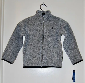 NWT Nautica Little Boys Gray Heather Zip Performance Knit LS Jacket sz 5 - Picture 1 of 12