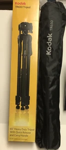 kodak tr650 tripod black new in box 65" heavy duty w/ quick release+carry handle - Picture 1 of 5