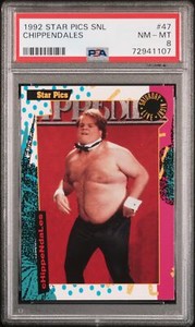 1992 STAR PICS SATURDAY NIGHT LIVE CHIPPENDALES CHRIS FARLEY RC #47 PSA 8 NM/MT