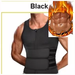 Men's Sauna Suit Vest Fat Burner sweat weight loss waist Trainer Compression - Picture 1 of 15