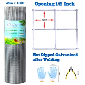 Paño de hardware 1/2 pulgada y 1/4 pulgada malla de alambre soldado gallinero pato serpiente cerca de metal - Imagen 1 de 15