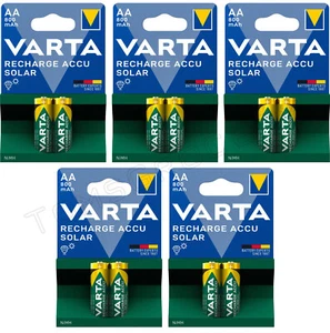 10 x VARTA SOLAR Rechargeable Batteries Accu AA 800 mAh HR6 56736 1.2V - Picture 1 of 4