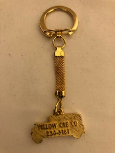 Yellow cab key chain Gold tone 1920s-1930s cab, Amazing condition - Picture 1 of 2