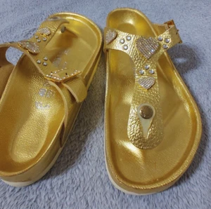 Birkenstock GIZEH von Heidi Klum Leder Gold Dianetten Sandale Pantolette Gr.40 - Bild 1 von 16